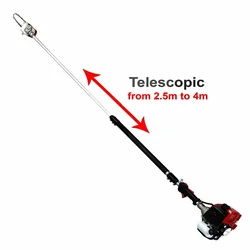 Falcon Telescopic Pole  Pruner Saw With 12 Inch(30.48 cm) Cutting Bar , 2 Stroke and 25.4 cc